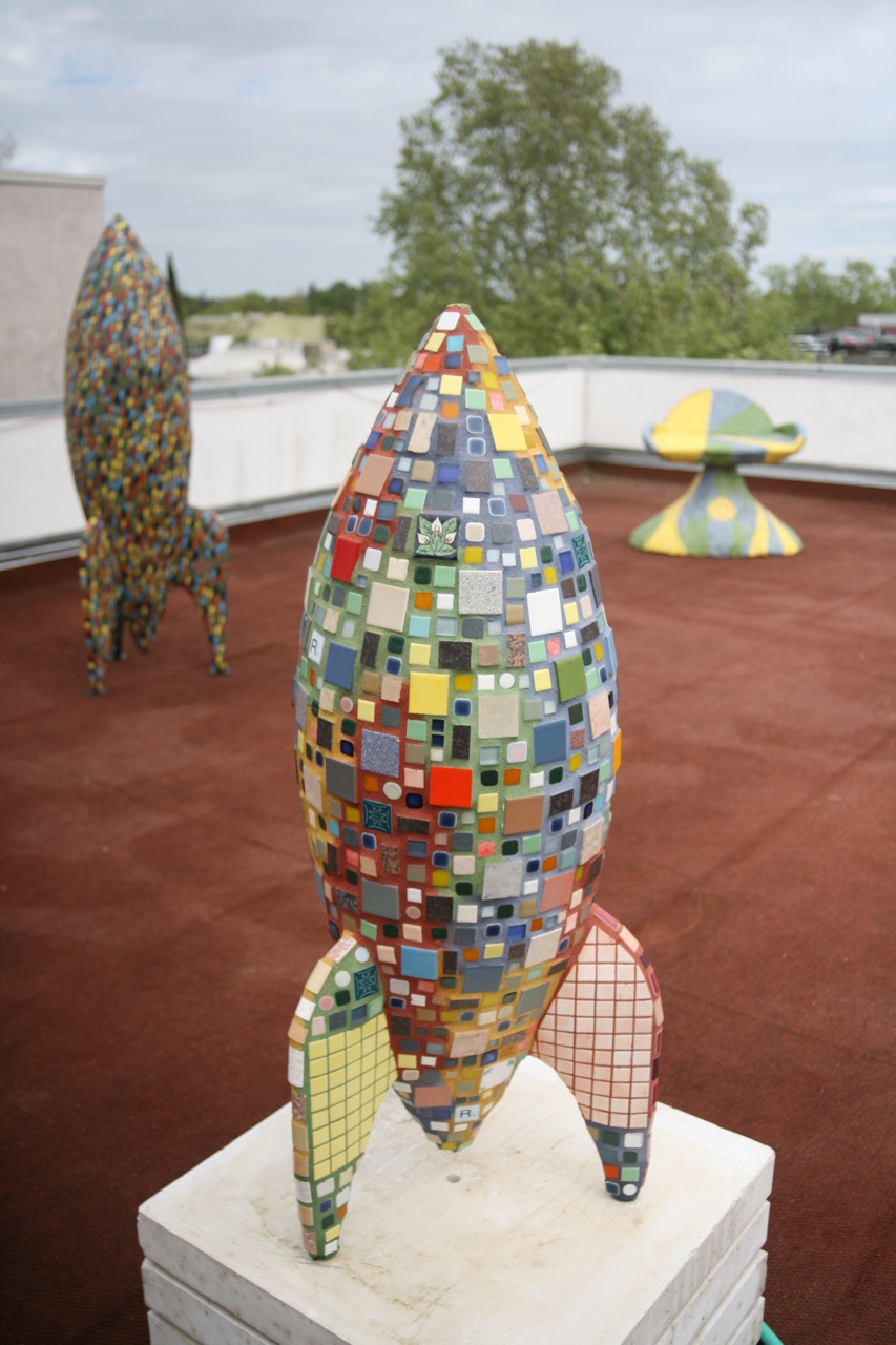  “The GO Button” 48”x20”x20” Tile mosaic and cement 2011 