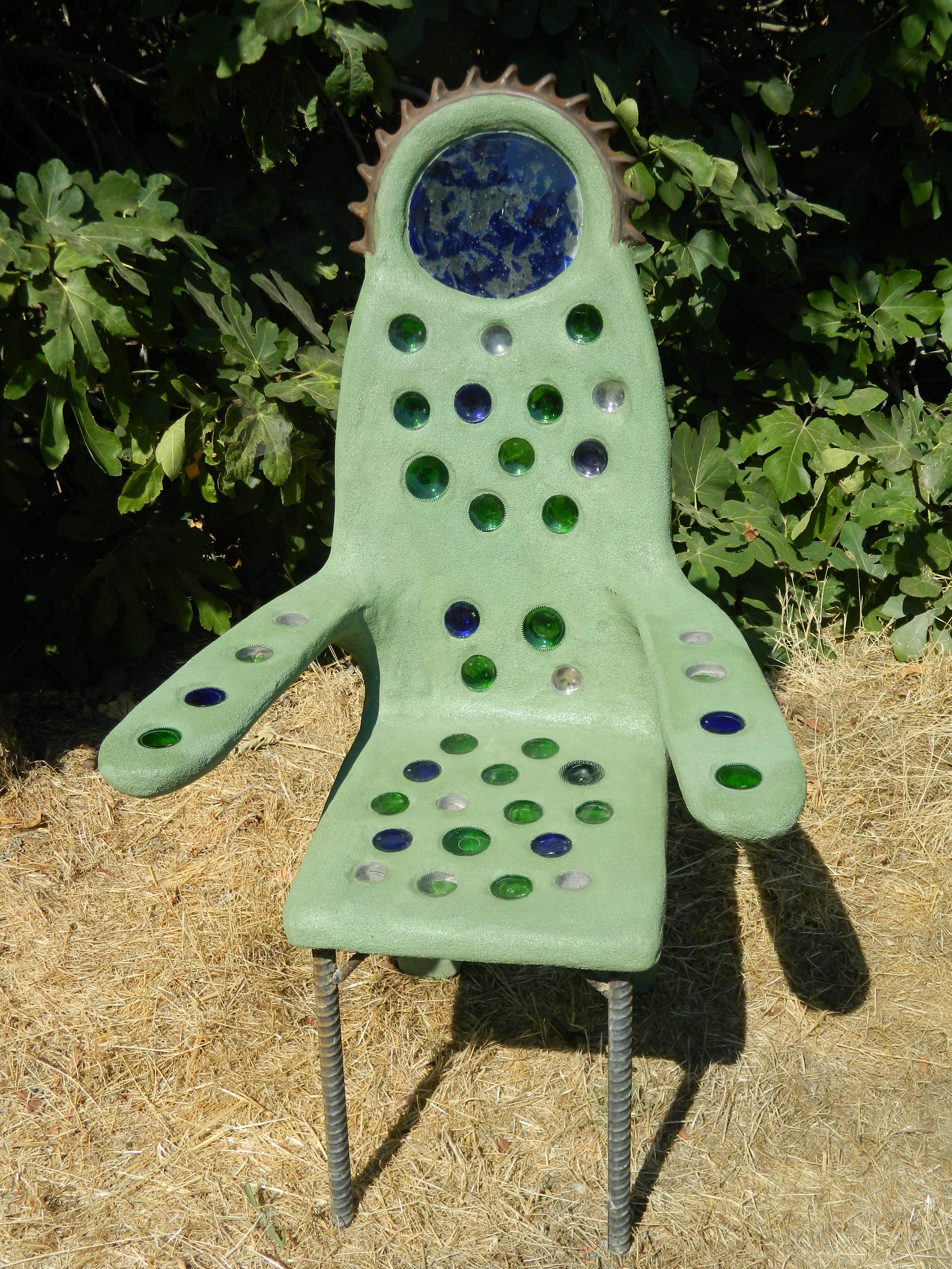  “Cactus Chair” Glass bottles, steel, and cement 47”x24”x30” 2013 