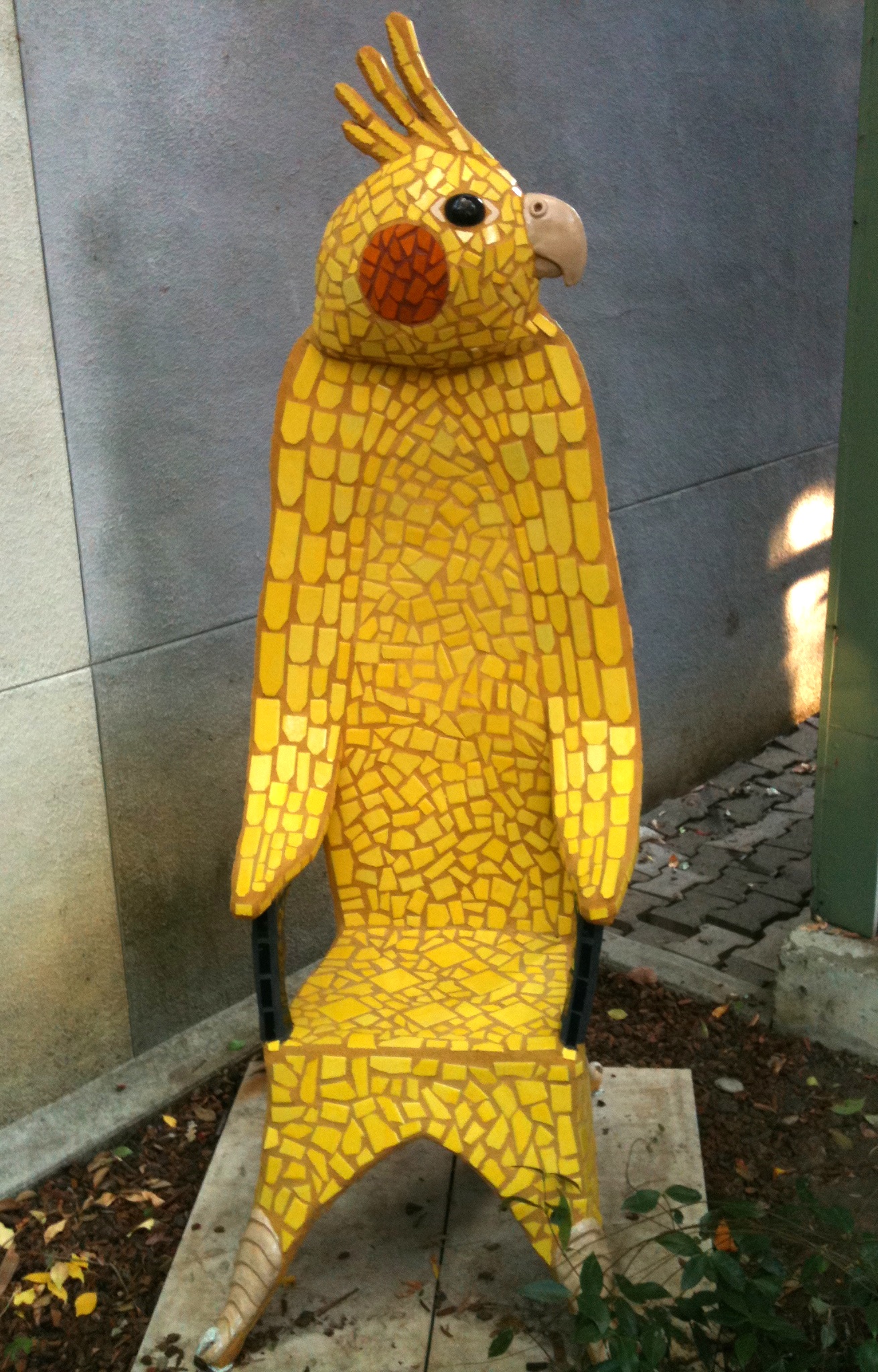  “Polly” 57”x35”x38” Ceramic, mosaic and cement 2011 Located on D st in downtown Davis, California adjacent to The Tea List    
