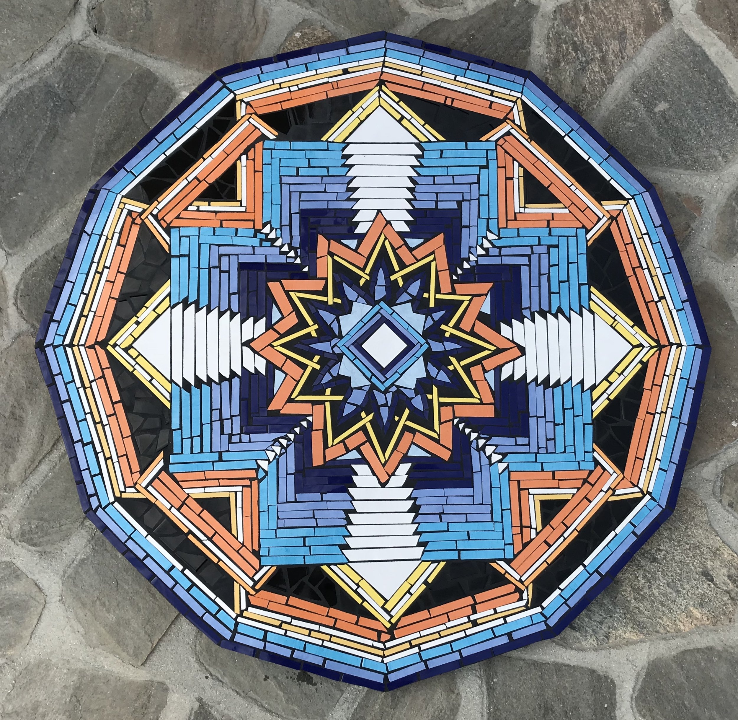  “Ojo de Dios II” 50”x50” Ceramic Tile and Cement 2018 