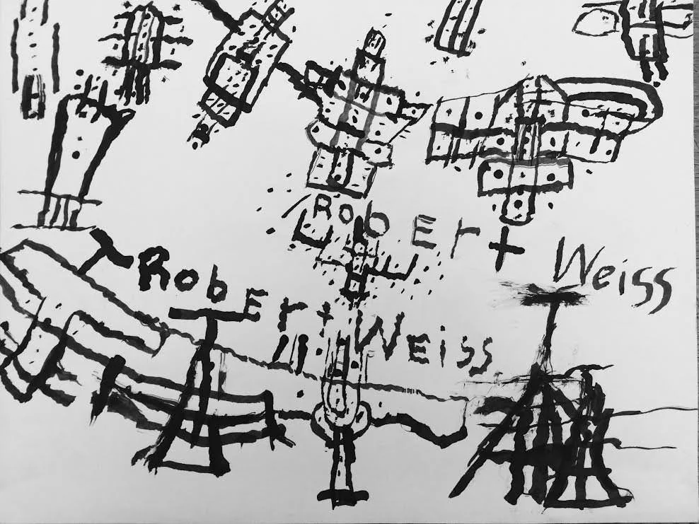 Robert Weiss, untitled, 2010, color pencil ink on paper 11" x 8"