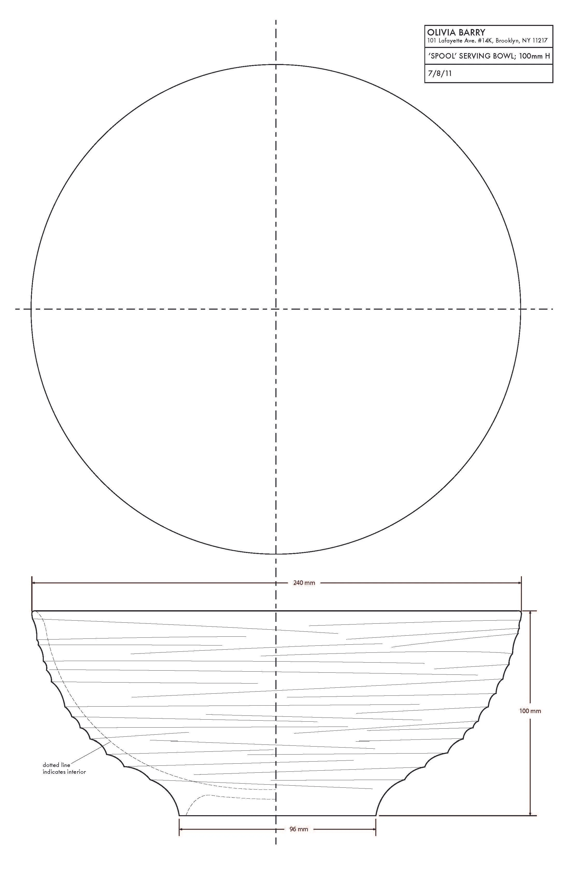 Technical Drawing: Serving Bowl