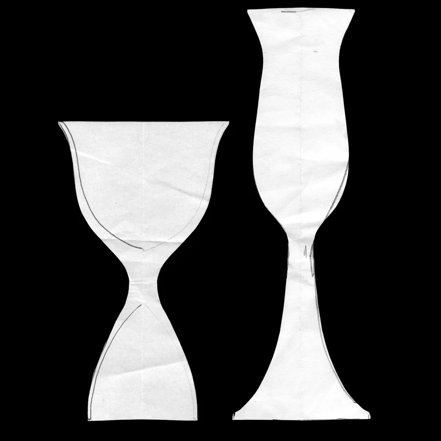 Eva's Cut Paper Designs: Wine Glass & Champagne Flute