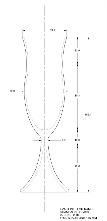 Technical Drawing: Champagne Flute