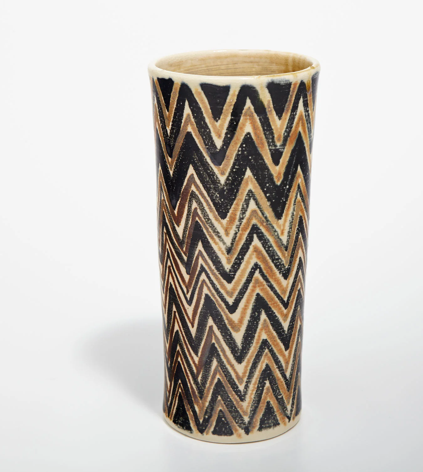 Salt-Fired Chevron Vase