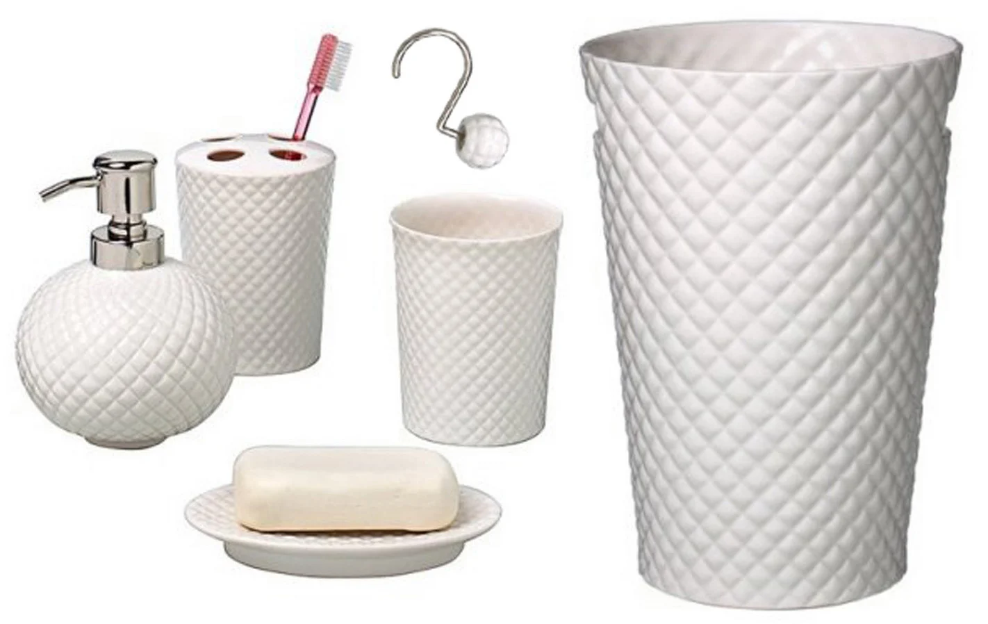 Quilted Porcelain Bath Accessories / Isaac Mizrahi