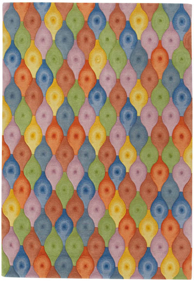 Dimpled Spindle Rug: Carved Wool