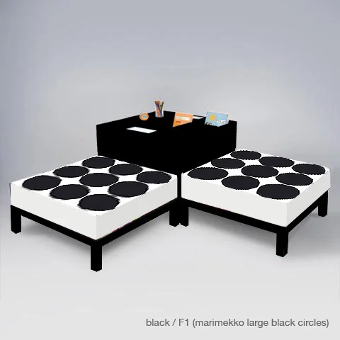 Cube Ottomans and Storage Table