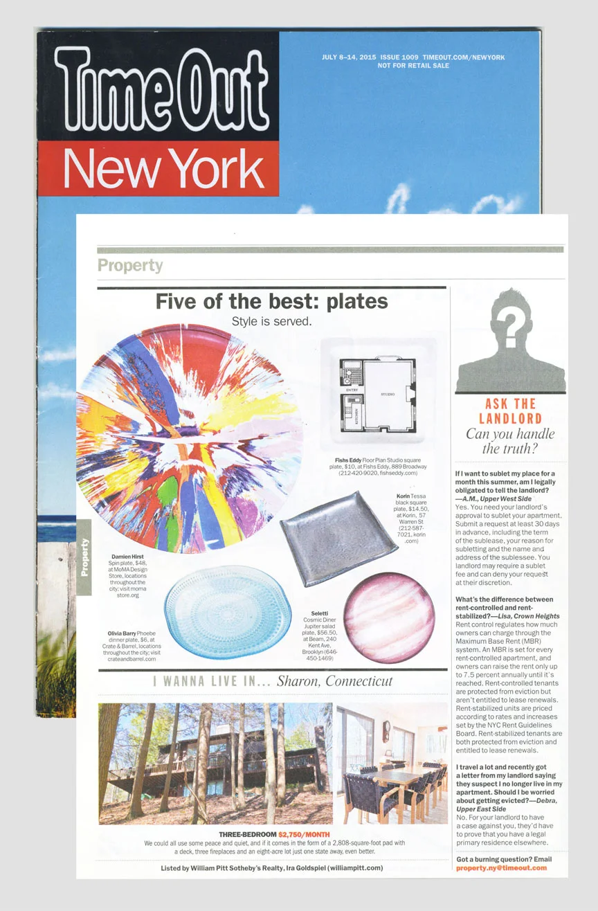  Time Out New York featuring Phoebe Dinner Plate 