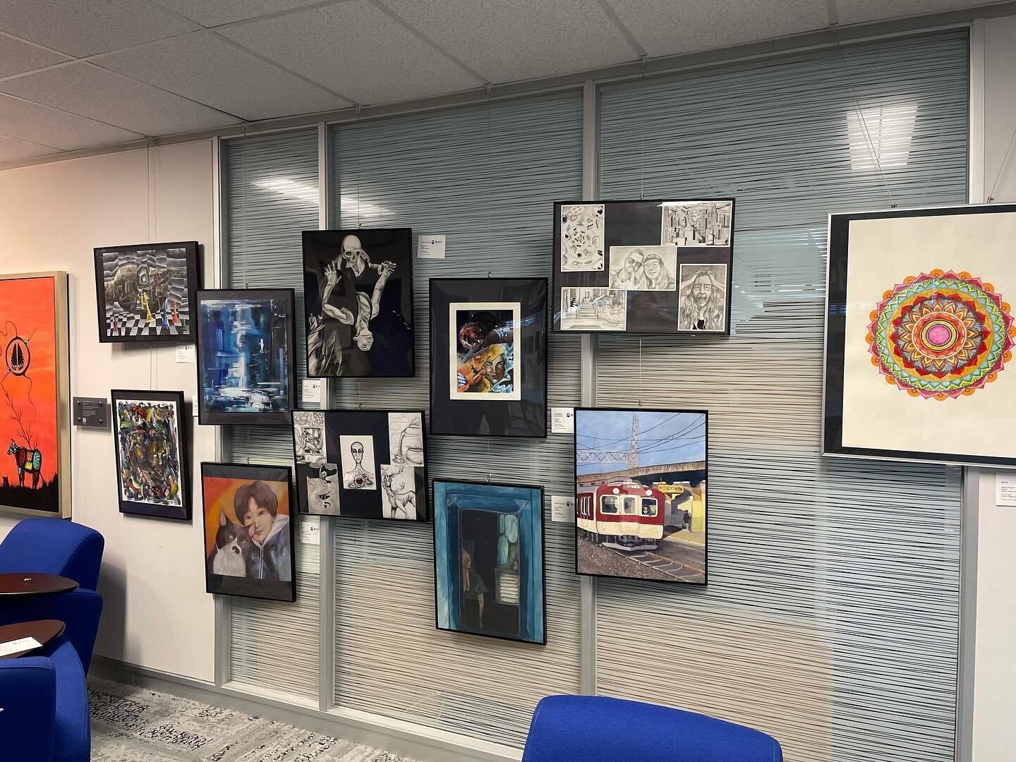 Eden artworks proudly hanging at the FIRST ever Student Art Exhibition brought to you by the brand new DSBN student Arts Council.  The opening reception is happening this Thursday December 7th at the Board office from 5pm-7pm.  Come check it out!!