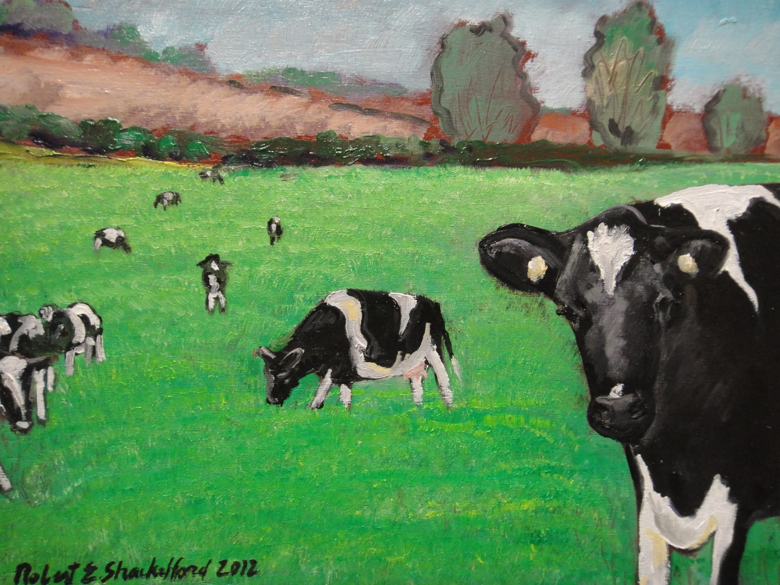 "Cows" 2012 oil on panel cm 20x30