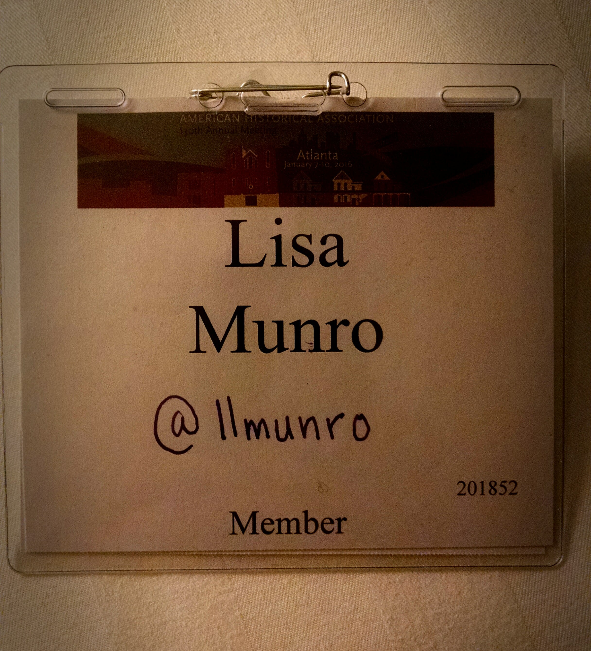 My defaced (or enhanced?) name badge