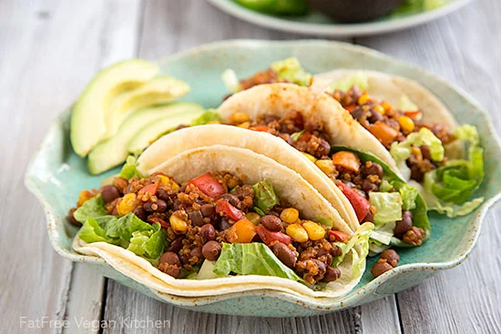 Cabbage Tacos with Bean and Quinoa Filling