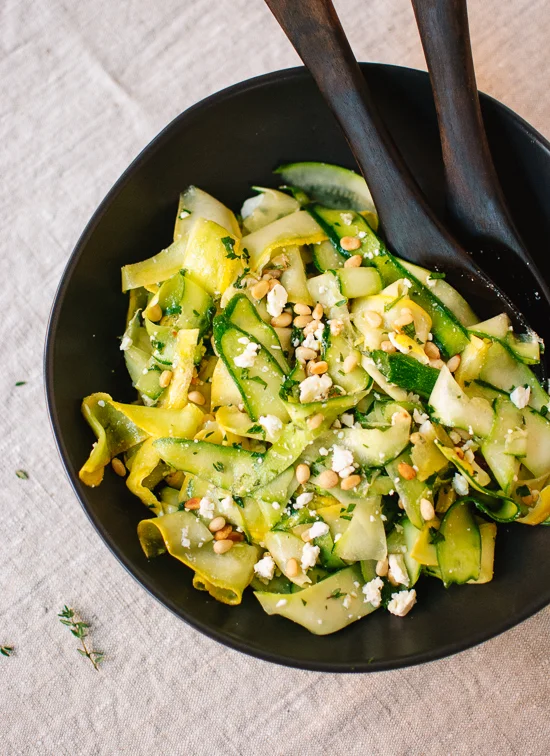 Summer Squash Ribbon Salad with Lemon Dressing