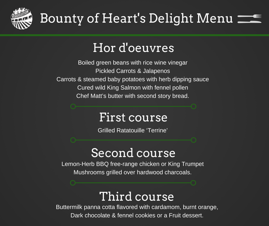  Here's a preview of what will be served for dinner. 