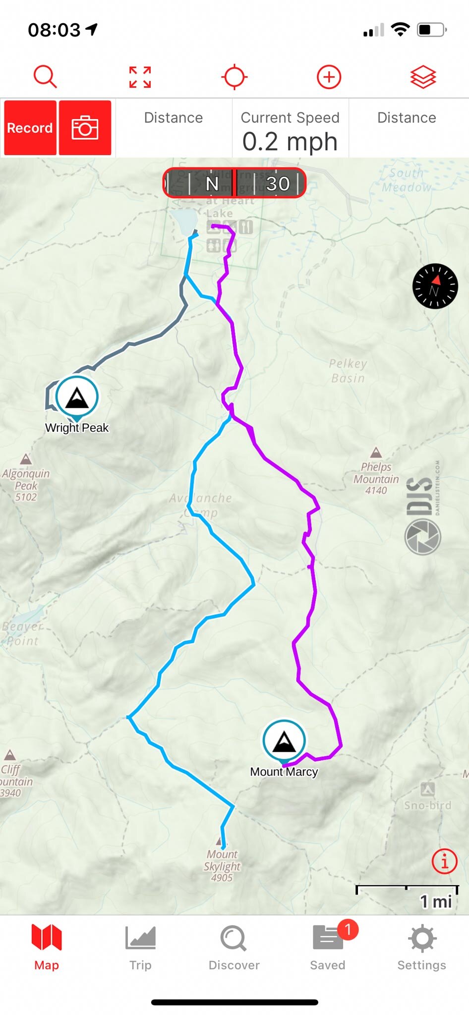 Using Gaia GPS to map out a hike.