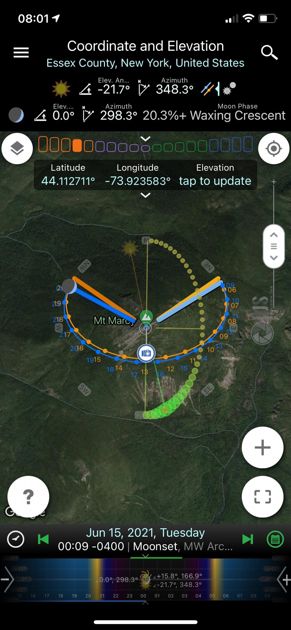 The planner in Planit to help you determine where and when the Milky Way Core will be.