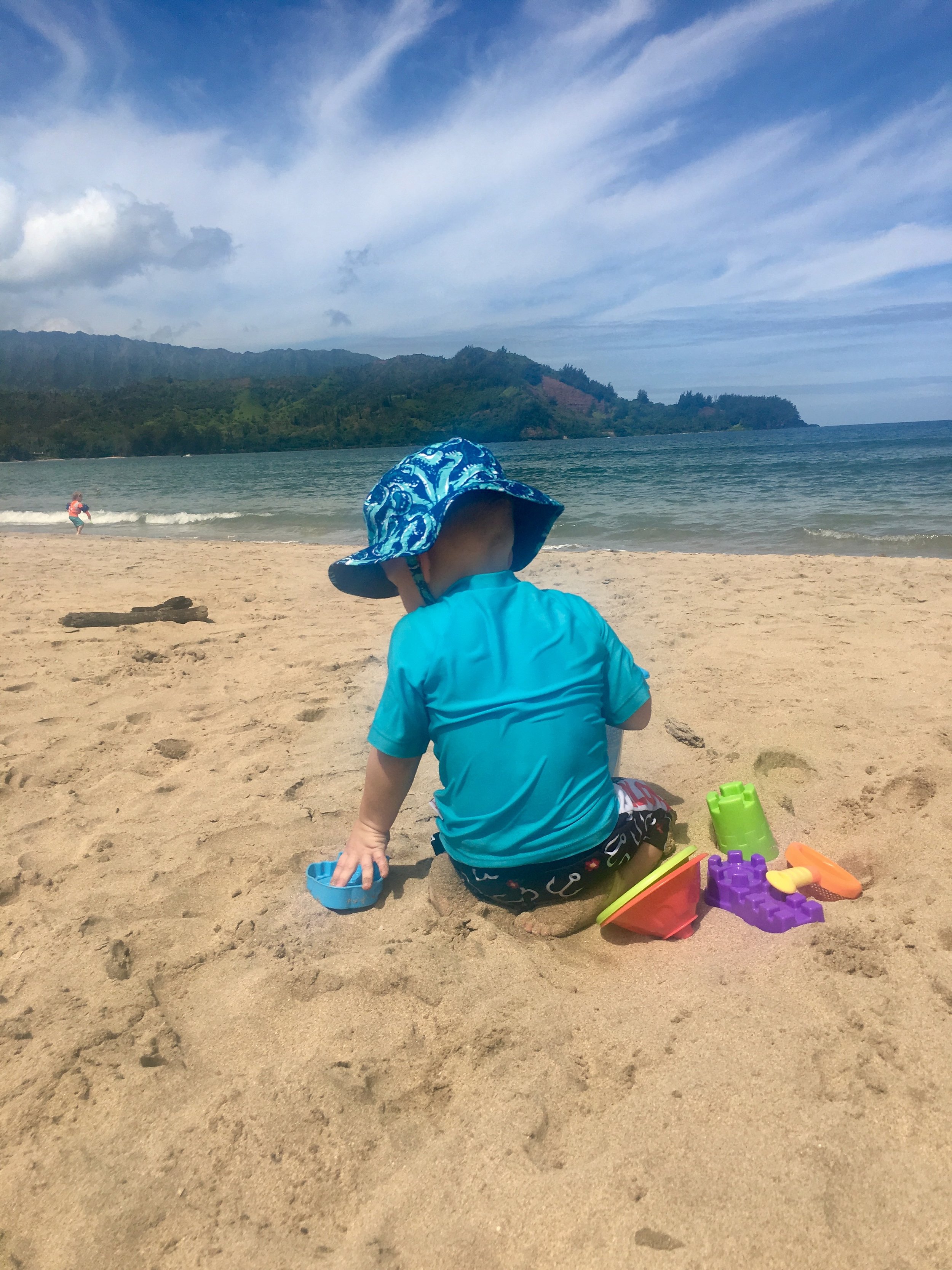 Fun in the Sand at Hanalei Beach