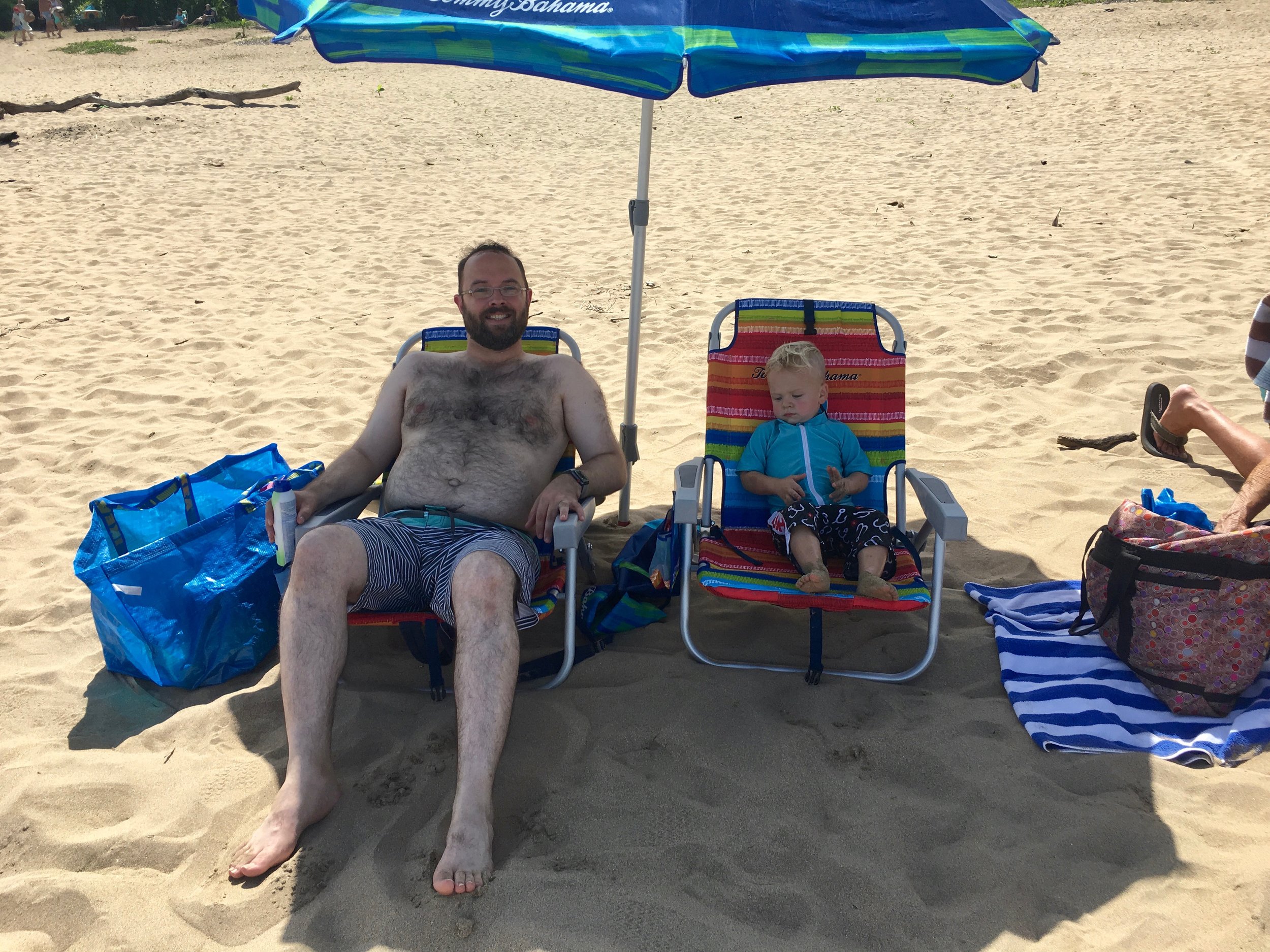 Lounging at Hanalei Beach