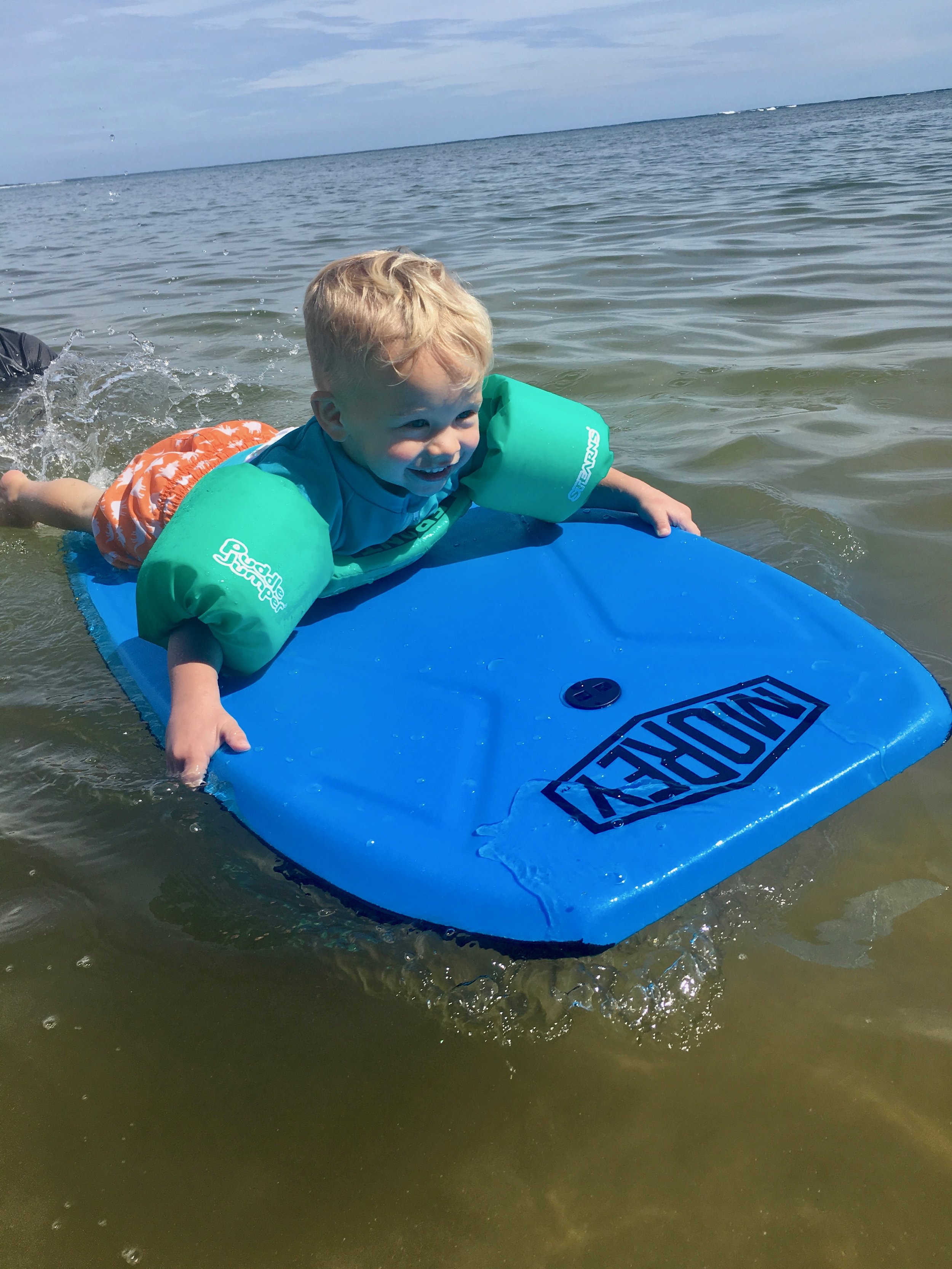 Boogie Boarding at Anini Beach