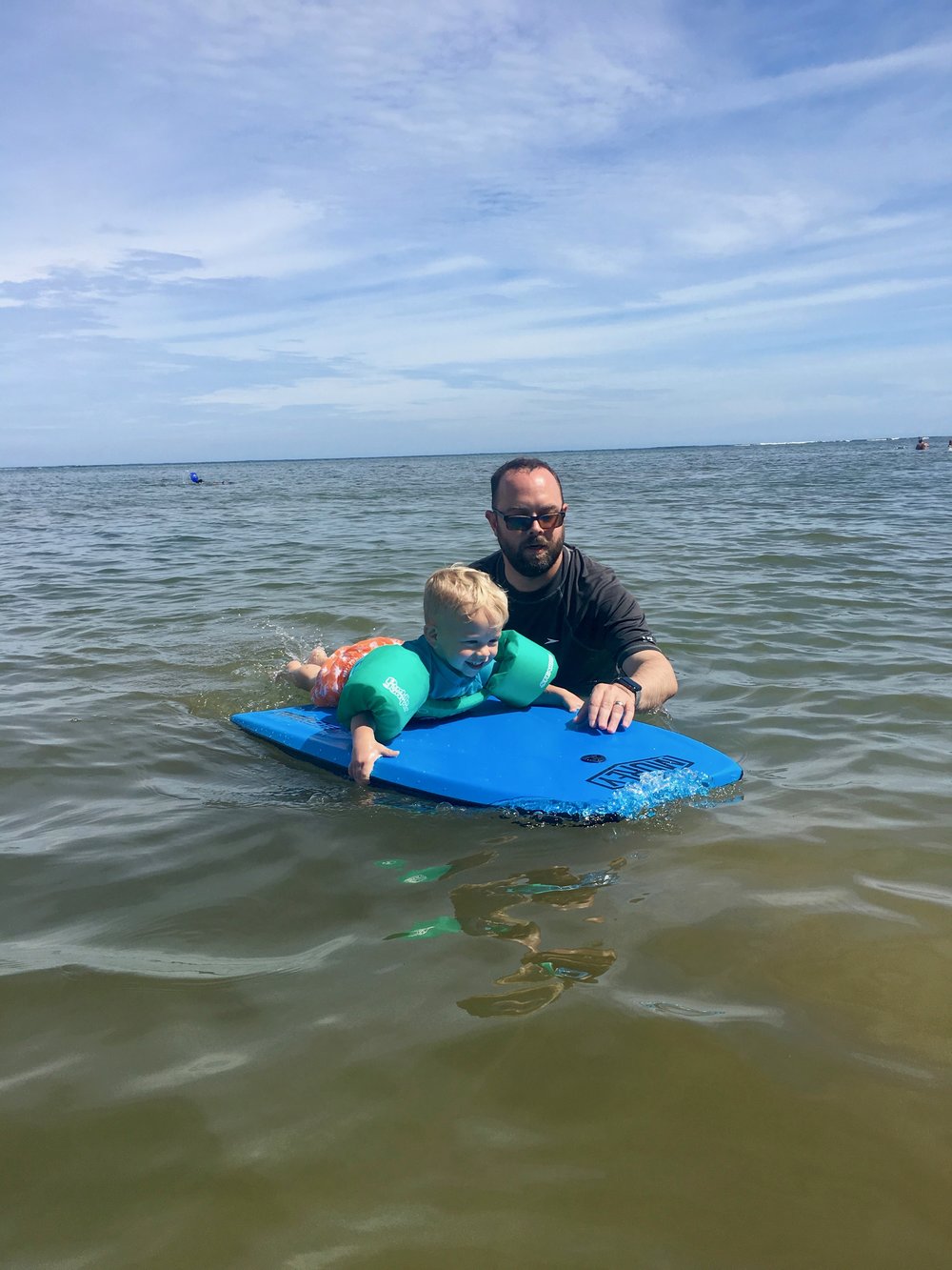 Boogie Boarding at Anini Beach