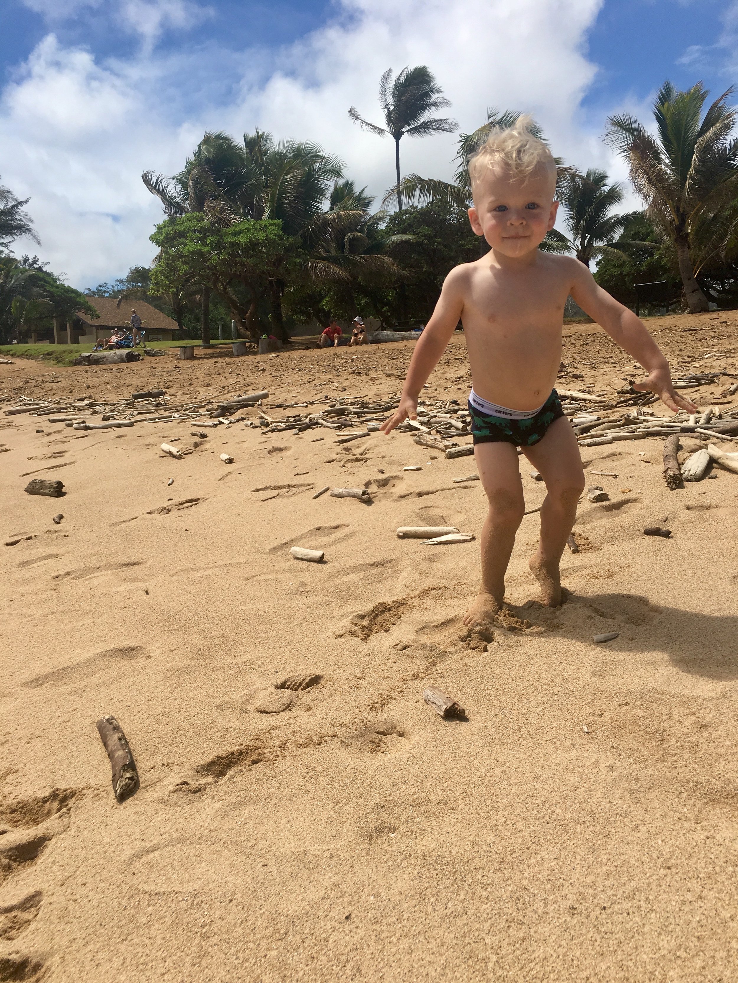 Beach Running at Lydgate Lagoon