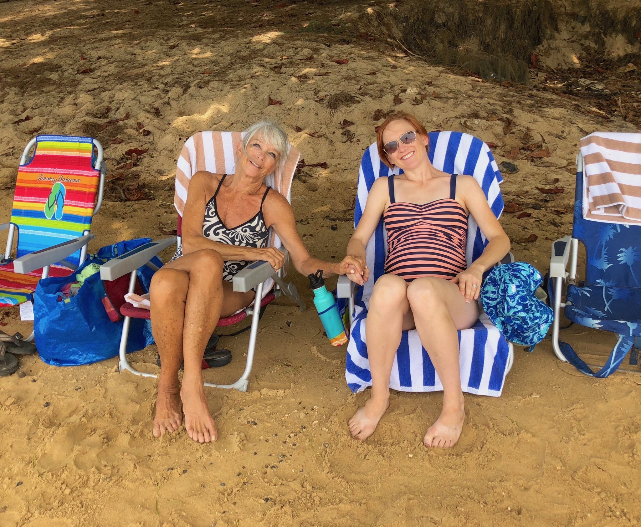 Nada and Heather at Anini Beach
