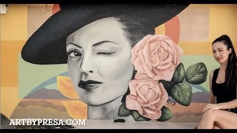 Carmen Sevilla Joven Portrait - Mural - Palm Springs - Timelapse (Copy)