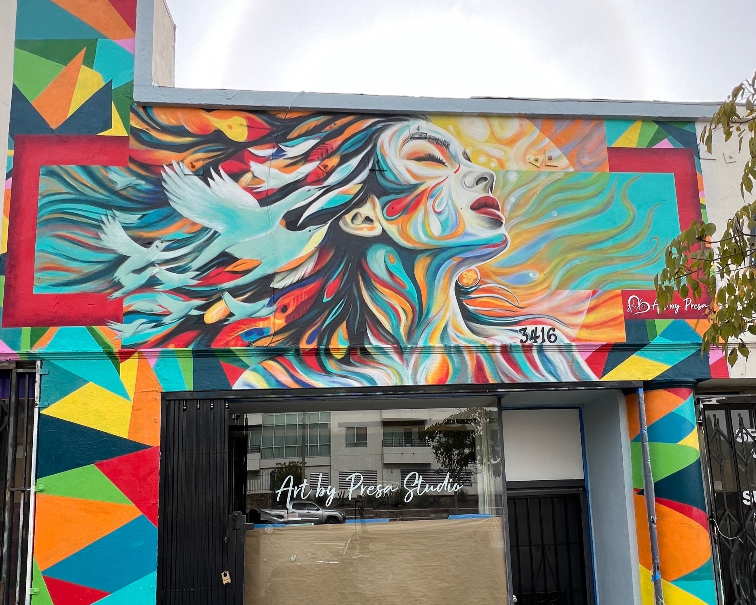 Front view of the mural completed. More pics and videos soon