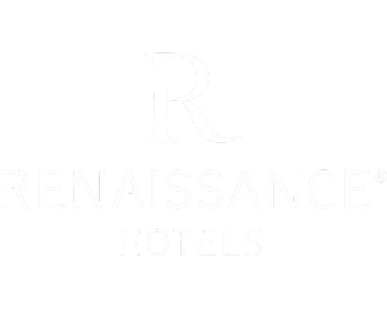 Renaissance Hotels logo with a large 'R' and text 'RENAISSANCE HOTELS' beneath it.