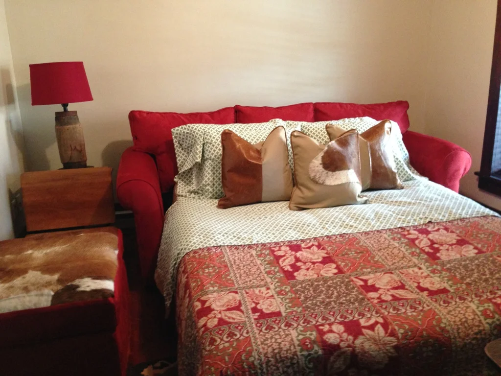 Cherry Run Suite: Living Room (shown in use as a second bedroom with Queen size pull-out)