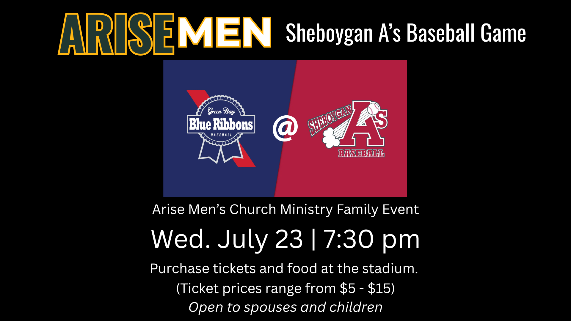 Sheboygan A’s Game Family Event with Men's Ministry