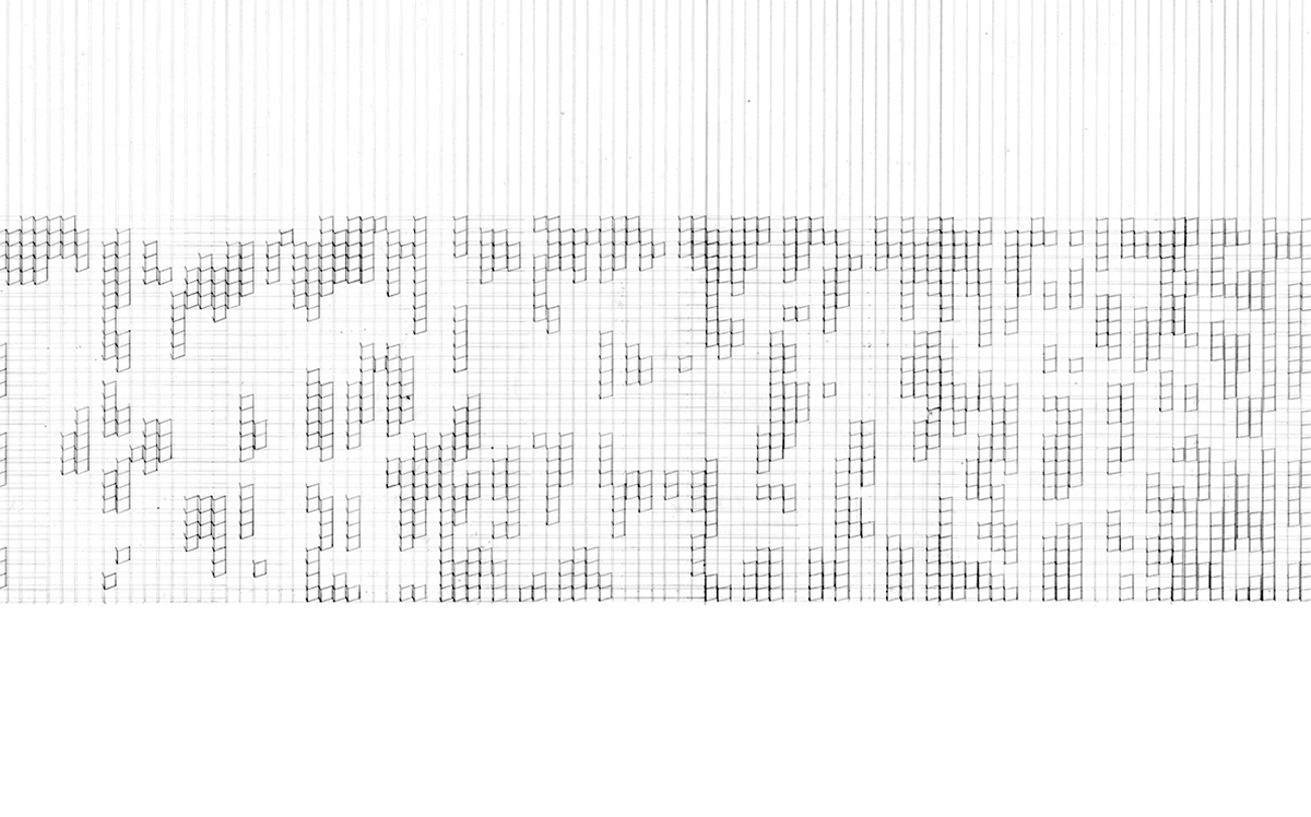  Because the rotation results in dimensional contingencies due to the changing hypotenuses, the abstract rules developed to govern the stacks' rotations were rationalized into mathematical formulae so that meaningful design work could be carried out 