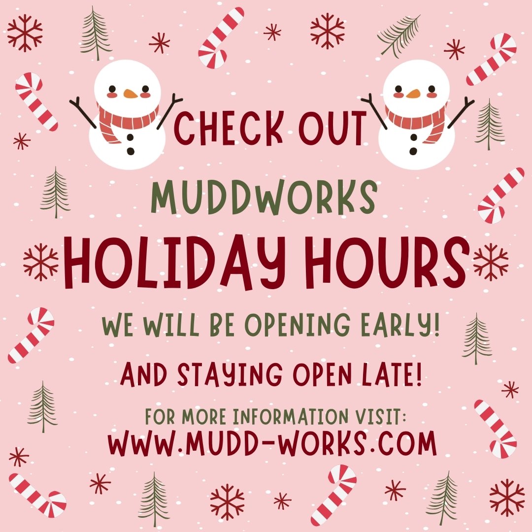 Home for the Holidays?! Come in and Paint! 
We will be Open EVERYDAY from now until Jan 6th 2025!
Visit our website for hours and to make a reservation!