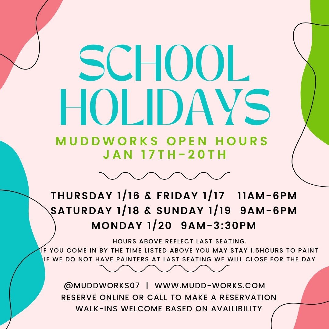 We will be open this holiday weekend! Come in and paint with us!