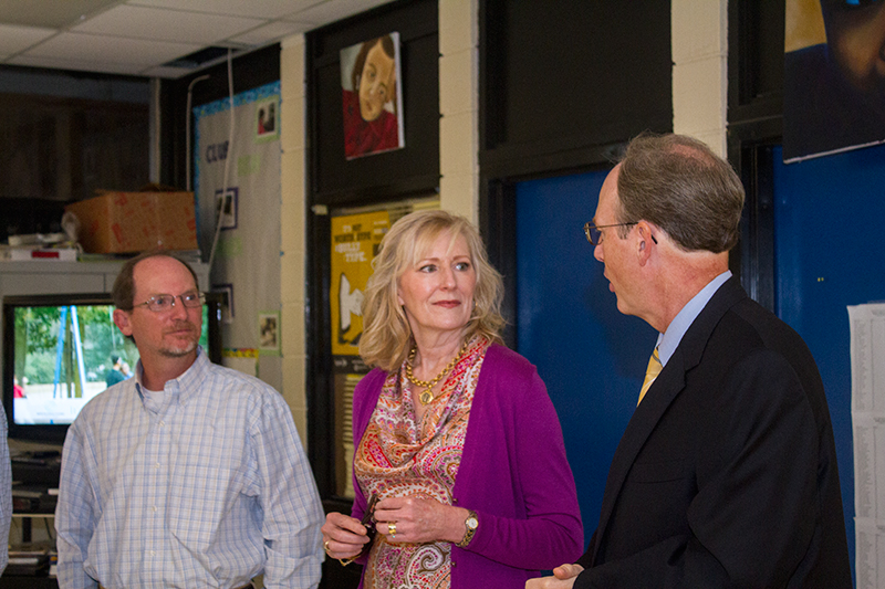Hargrove Foundation Board Members speak with Boys & Girls Club Board Member