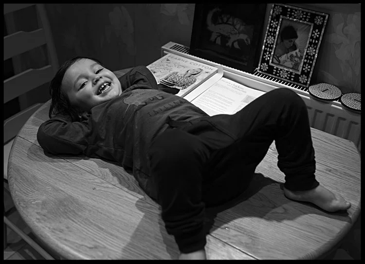 James listening to BoB Harris