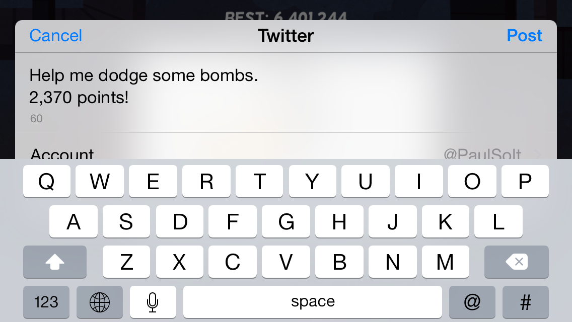 Twitter Share Sheet on iOS