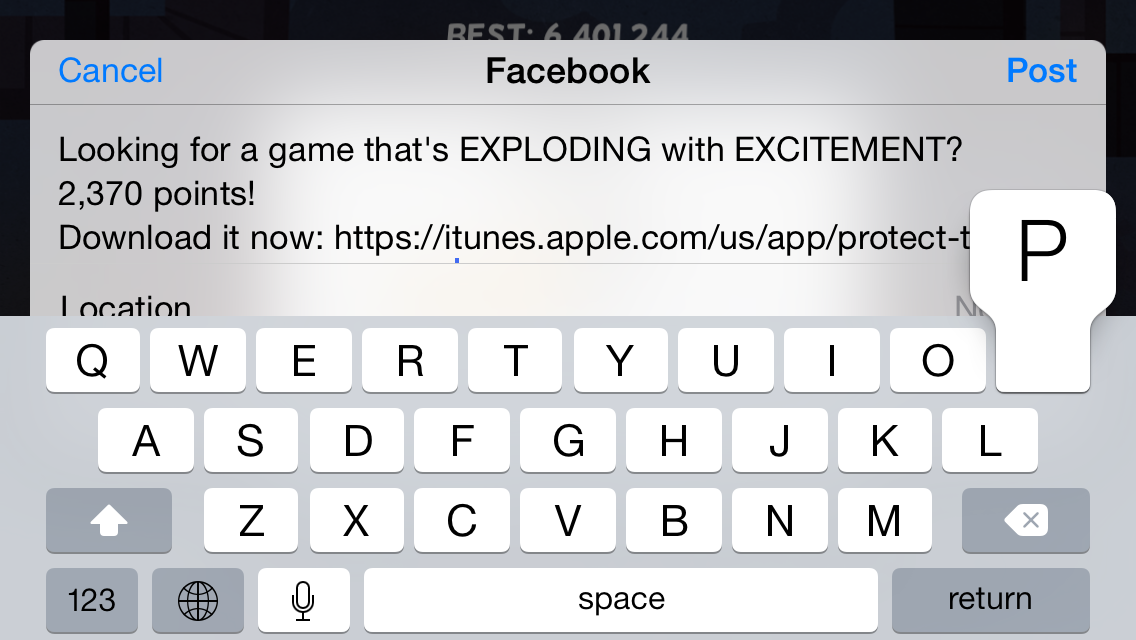 Facebook Share Sheet on iOS - Look it's a different message every time!