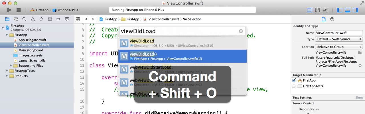Open a file quickly or jump to specific method using Open Quickly