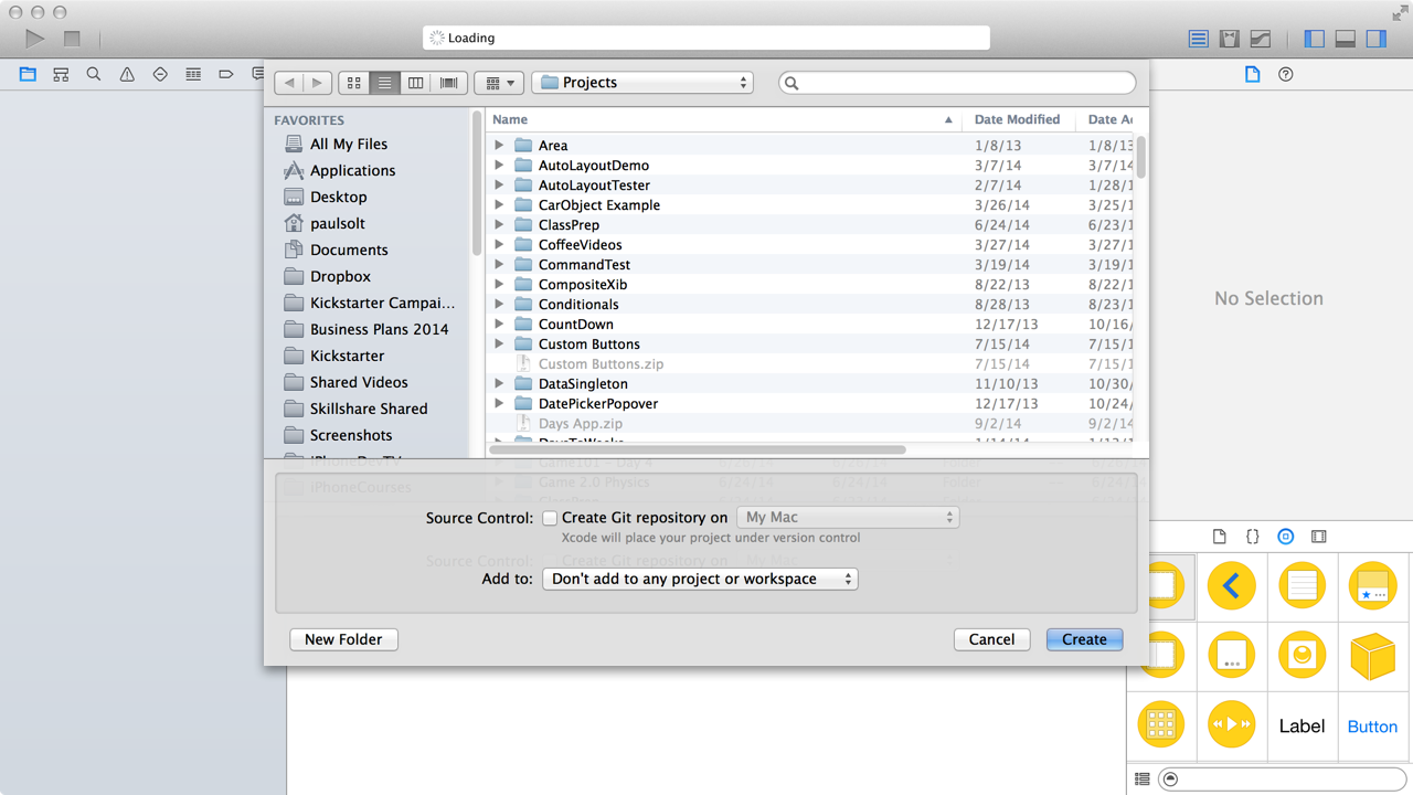 Save your Xcode project in a folder on your Desktop