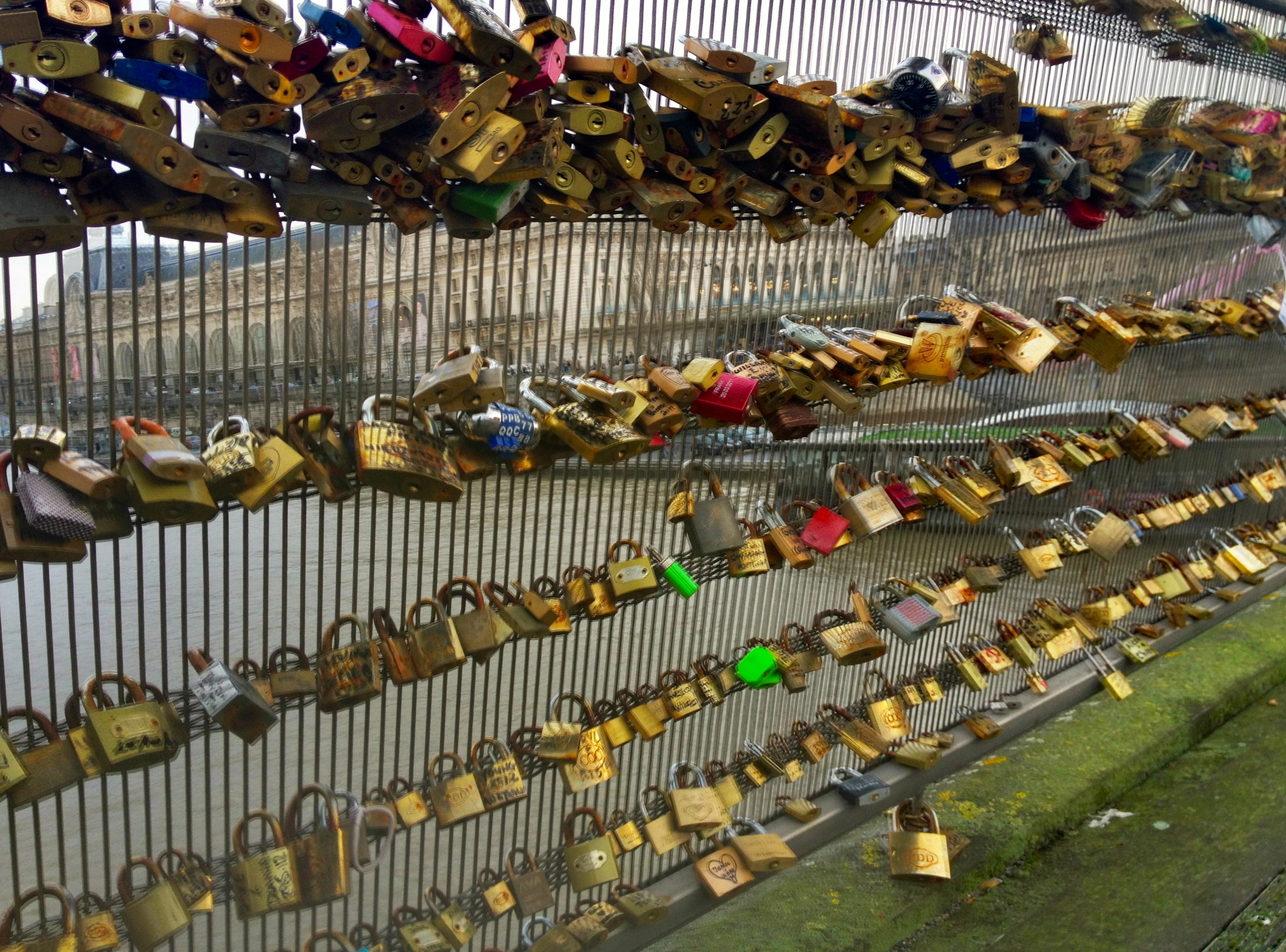 Love Lock bridge in Paris, Seine River