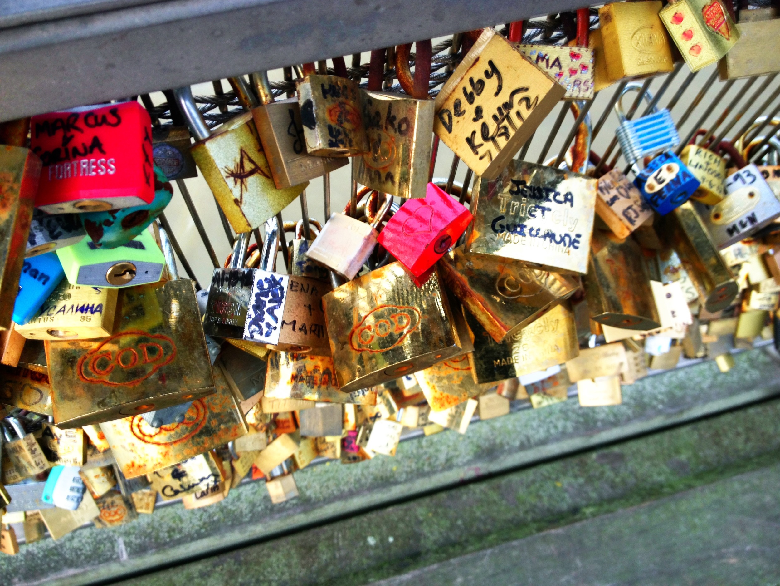 Love Lock bridge in Paris, Seine River