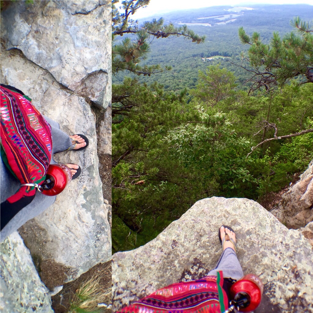 Climbing to the mountain top.