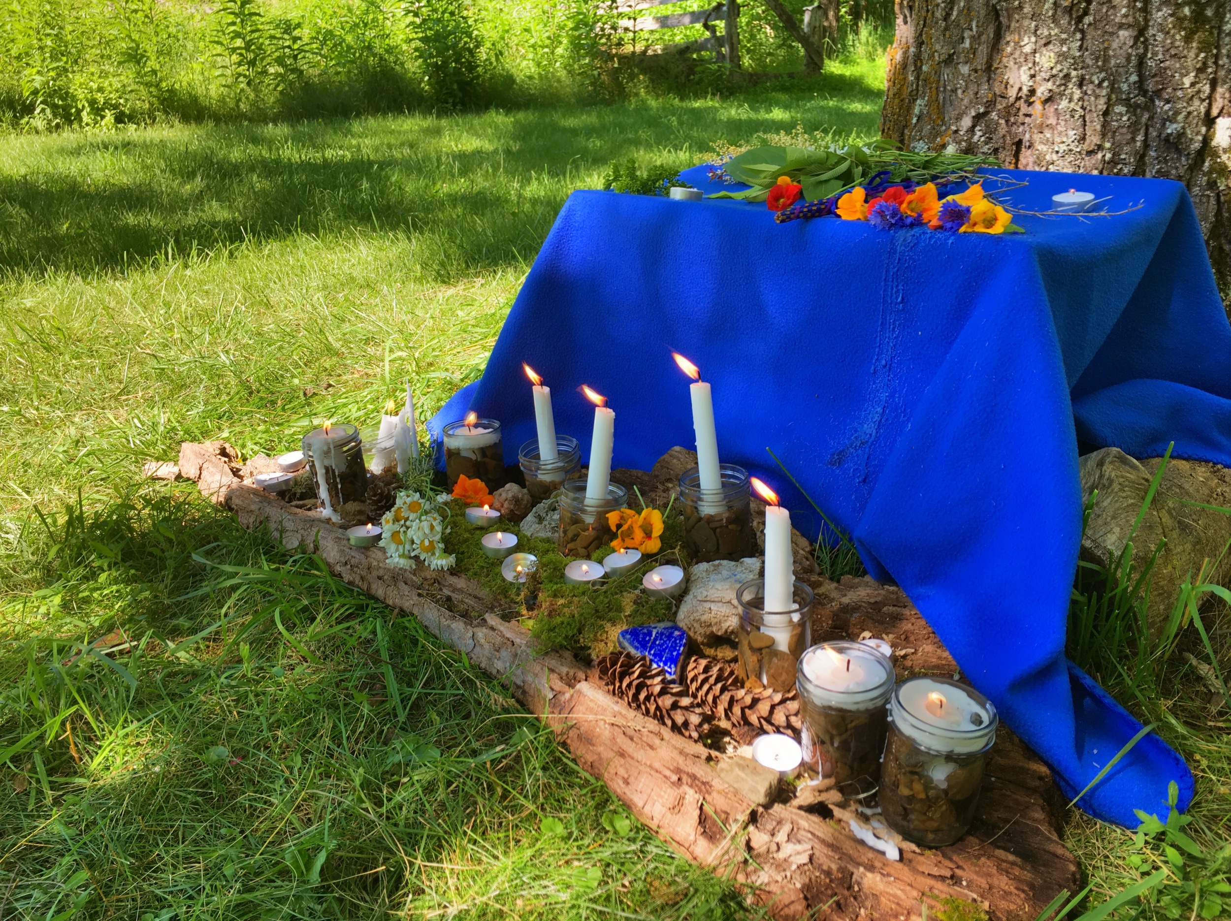 Summer Solstice Altar under the Walnut Tree (Copy)