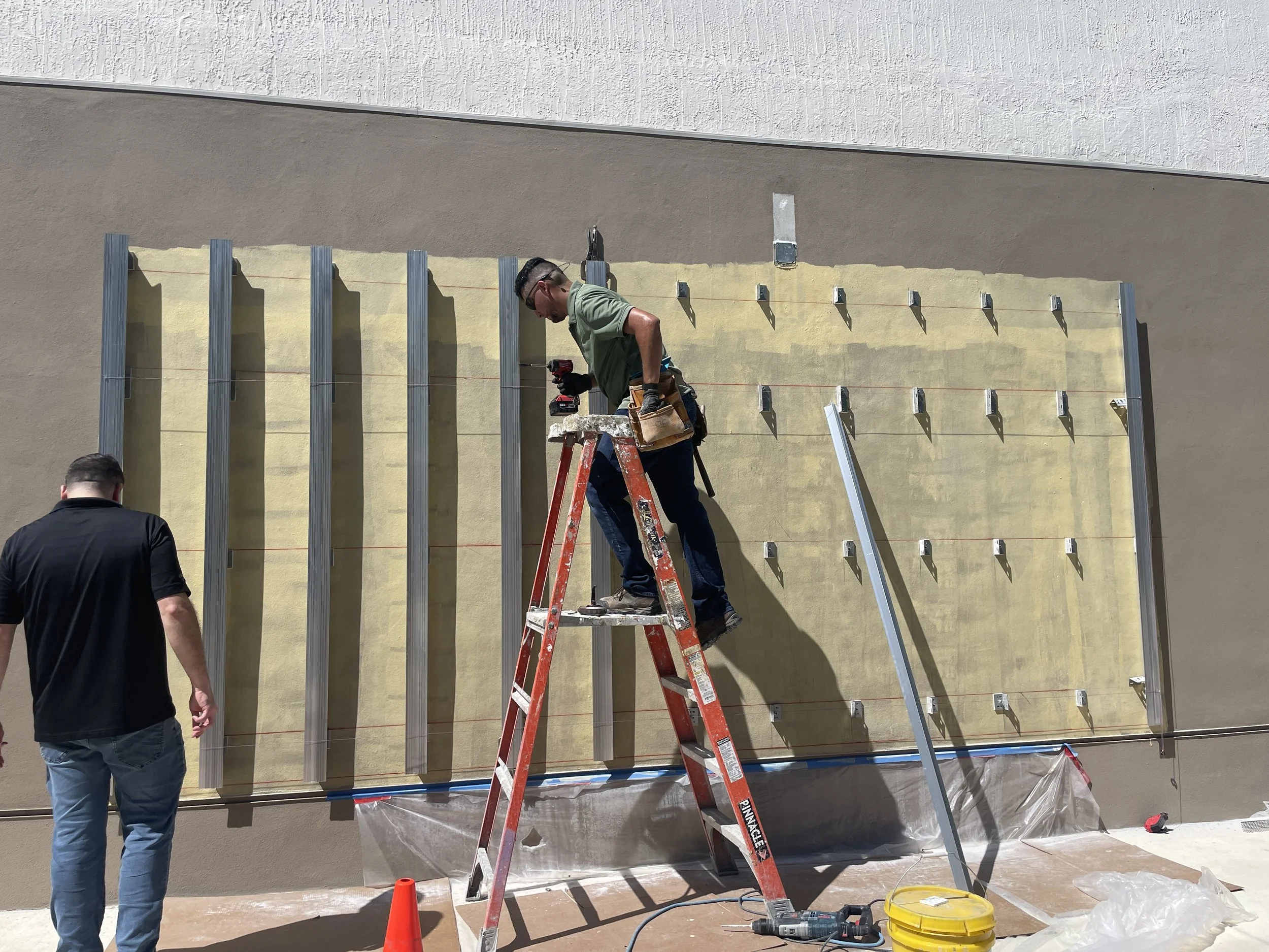Building the structure for The Journey mural by Nereida García-Ferraz