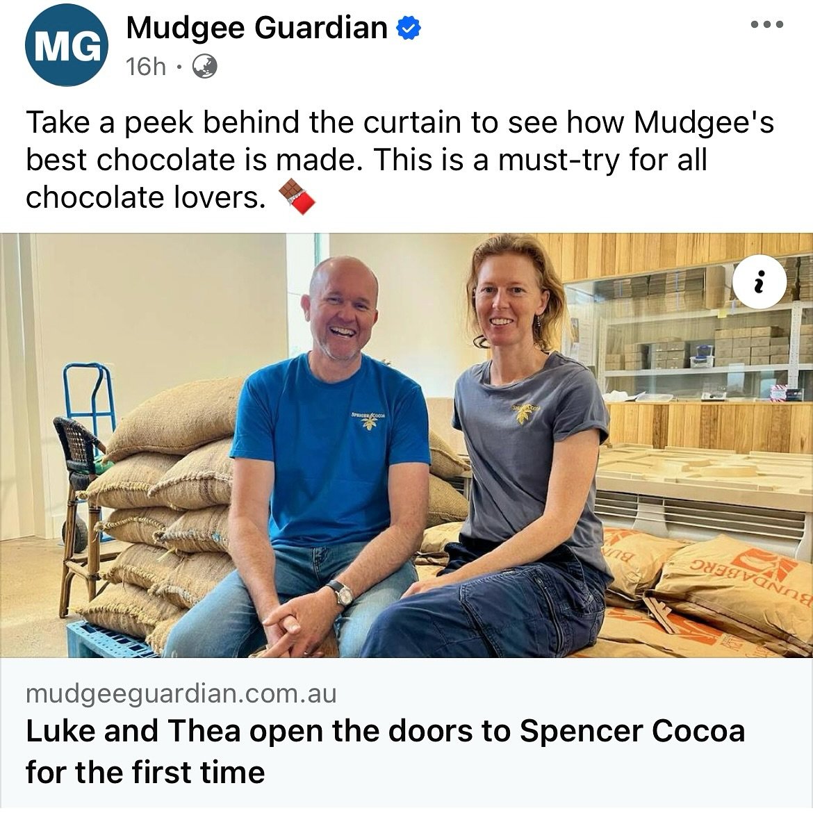 Lovely story, thanks Mud Guard! 
🤎
Our factory is open by appointment with spots currently available from 18th November onwards 👉🗓️🤎
We look forward to sharing our chocolate making journey with you 🌴🌳🍫
#beantobar #australianmadechocolate #sing