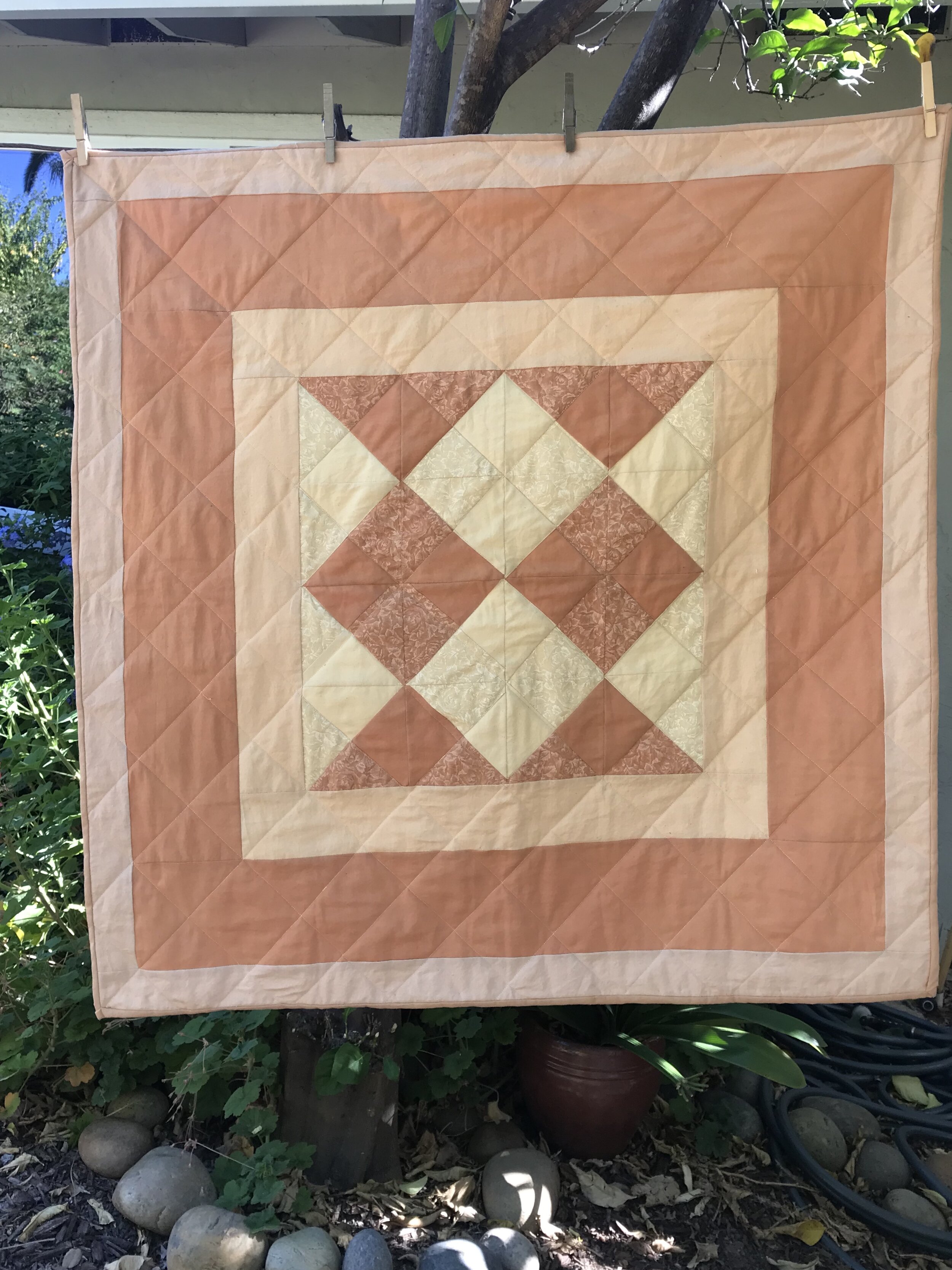 My first finished quilt, and self designed! 2019