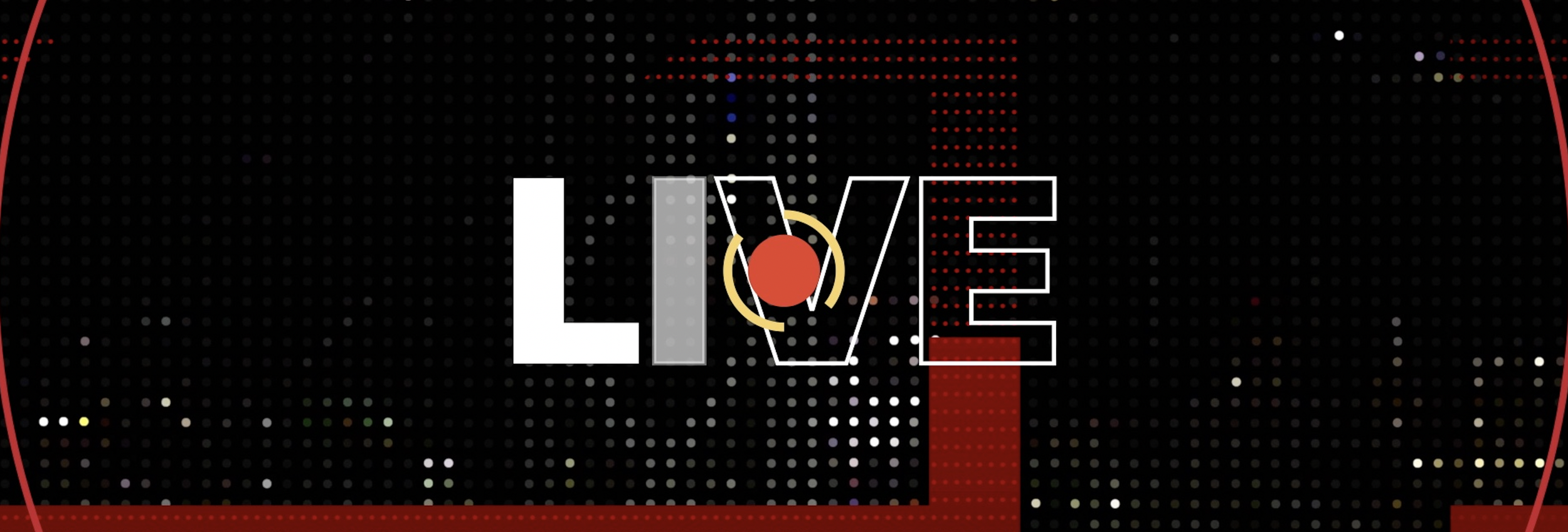  “Live” text animation from NightSpeed package using rhythmic motion and clean broadcast typography design 