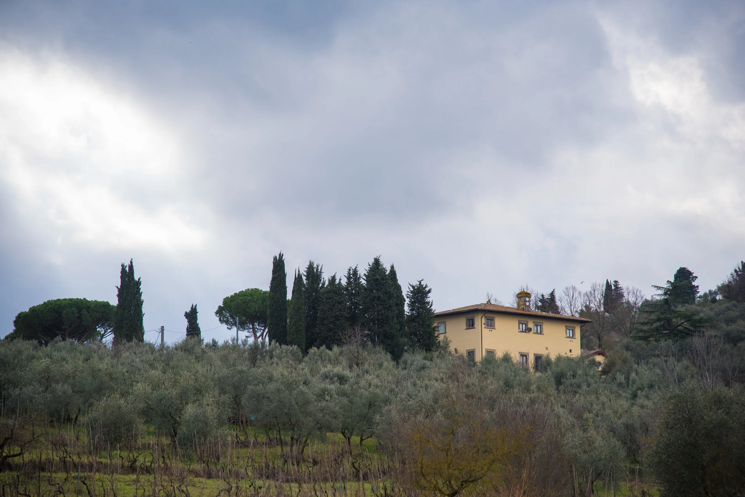 The Harding University villa sits on a hill in Tuscany, Italy. This semester 36 students and a family of four call this big house on the hill Home .